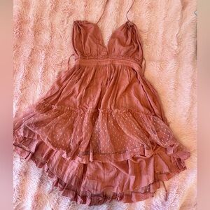 Elegant Backless Pink Dress